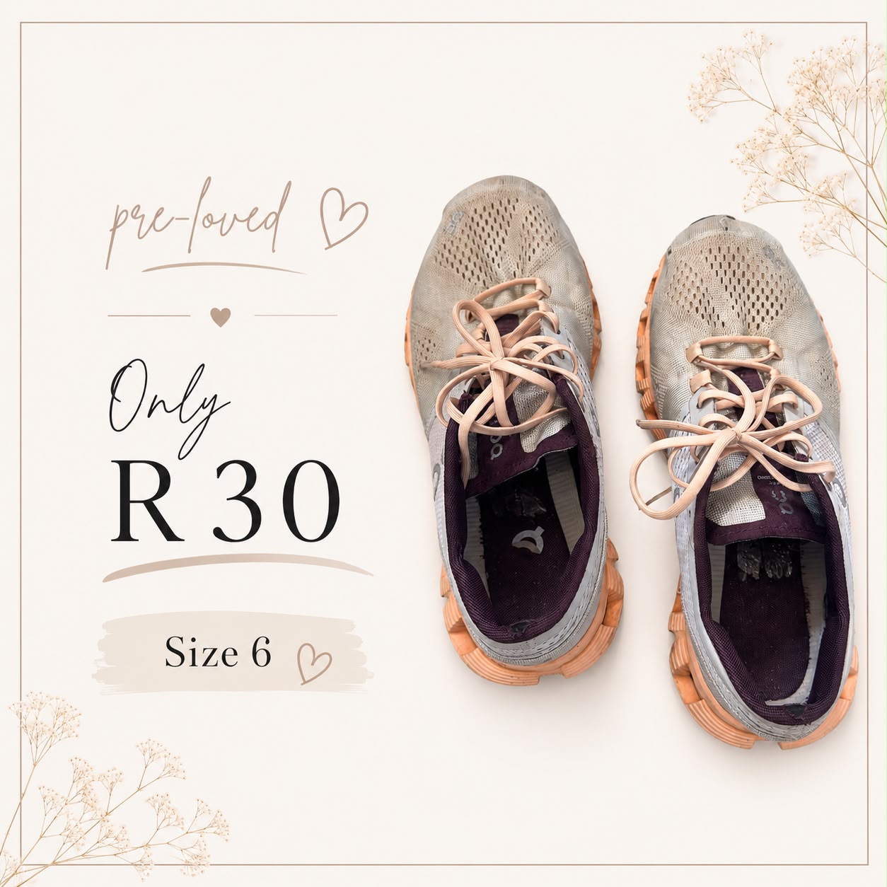 Pre-loved On Cloud Sneakers, Size 6