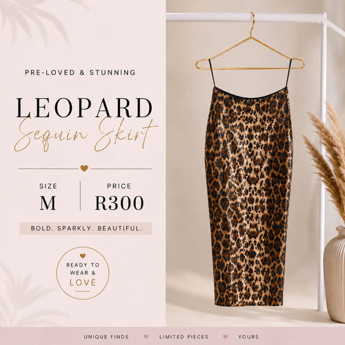 Pre-loved Leopard Sequin Skirt, Size M