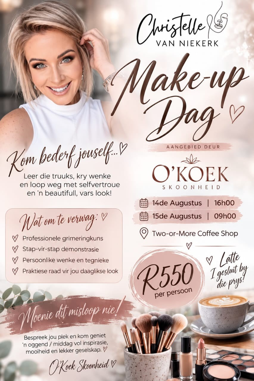 Makeup Master Class Ticket, 14 & 15 August, Two-or-More Coffee Shop
