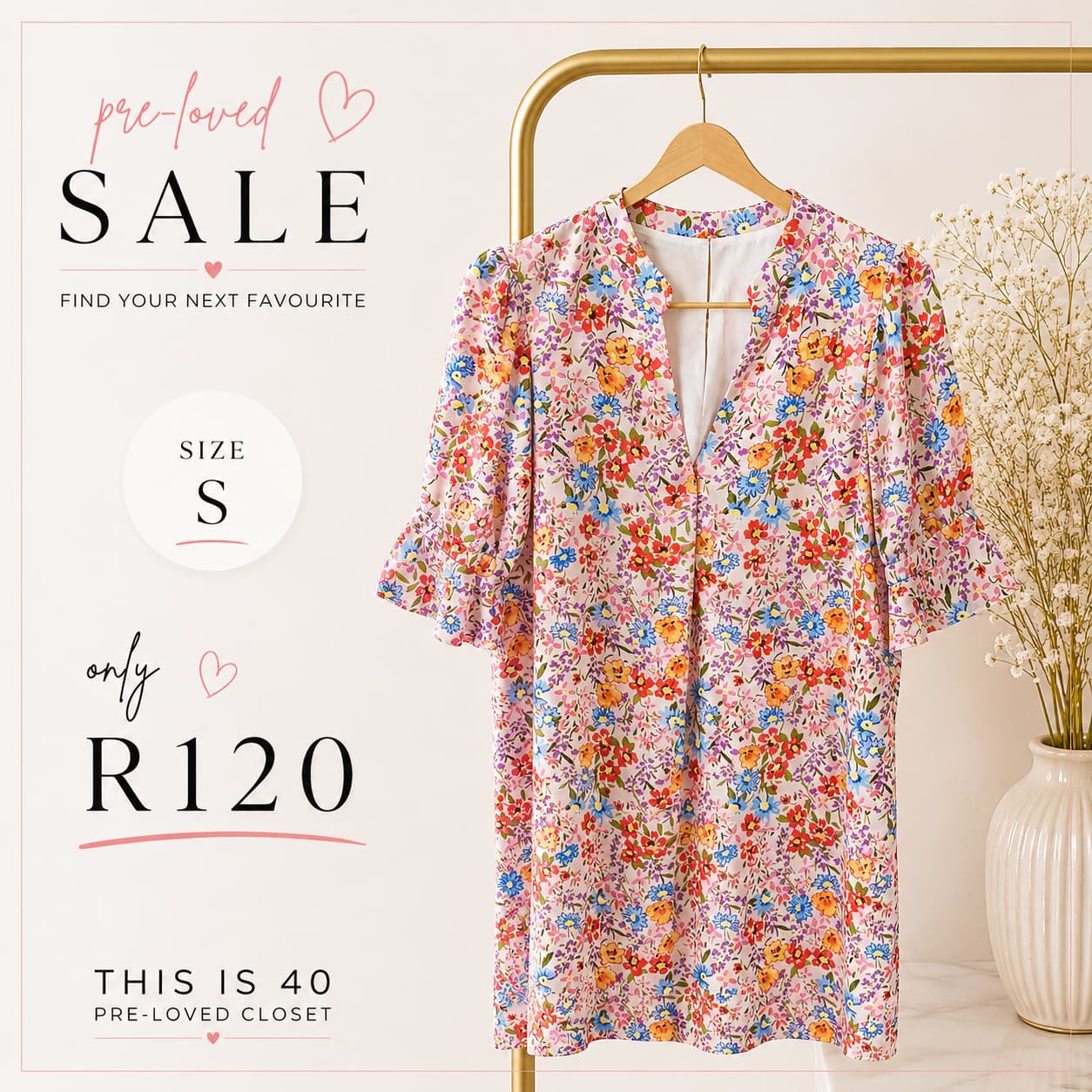 Pre-loved Floral Shift Dress, Size S
