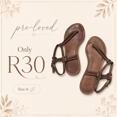 Pre-loved Brown Leather Sandals, Size 6