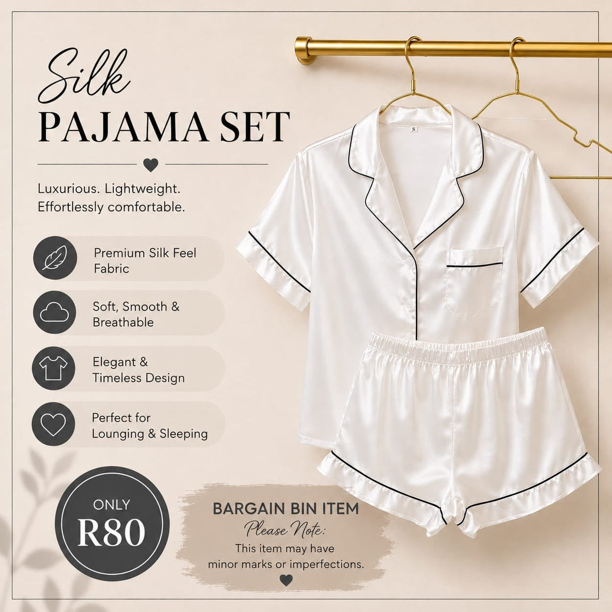 Pre-loved Silk Pyjama Set, Size S
