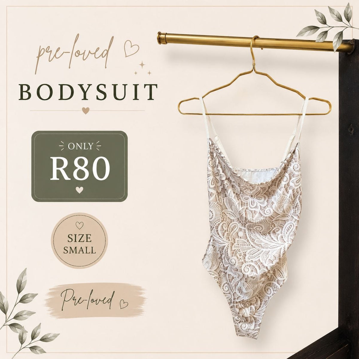 Pre-loved Lace Bodysuit, Size S