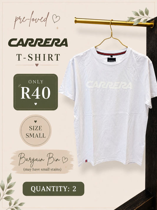 Pre-loved White Carrera T-Shirt, Size S