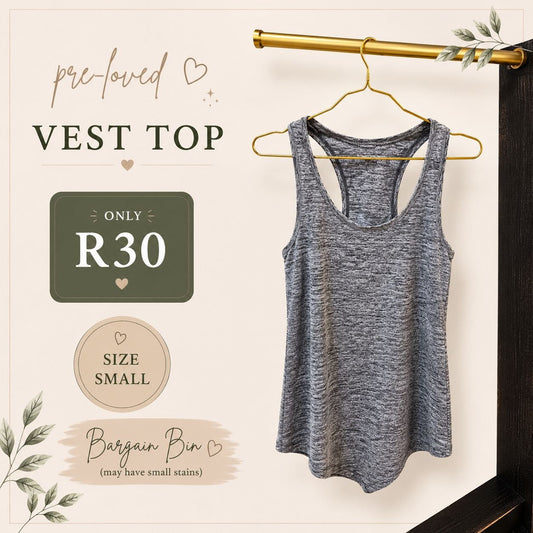 Pre-loved Grey Marl Vest Top, Size S