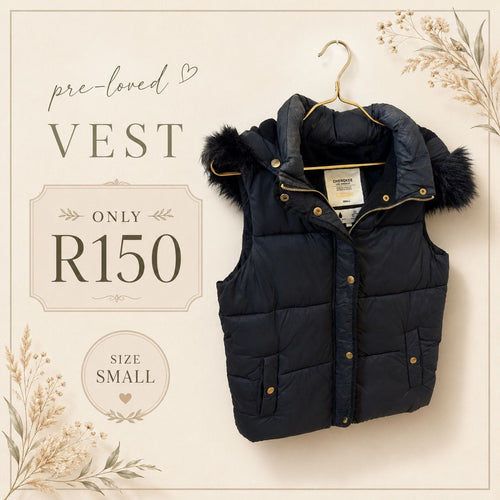 Pre-loved Navy Puffer Vest, Size S